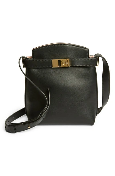 Ferragamo Hug Smartphone Leather Crossbody Bag In Nero