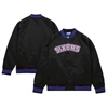 Mitchell & Ness Black Philadelphia 76ers Hardwood Classics  Throwback Wordmark Raglan Full-snap Jack In Black