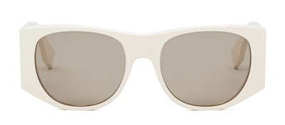 Fendi Baguette Fe 40109 I 25e Square Sunglasses In Brown
