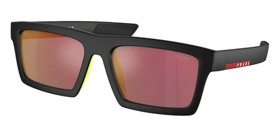 Prada S 02zsu 1bo10a Flattop Sunglasses In Red