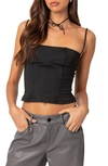 Edikted Juno Corset Crop Camisole In Black