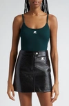 Courrèges Reedition Knit Tank Top In Green