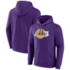 Fanatics Branded  Purple Los Angeles Lakers Primary Logo Pullover Hoodie In Purple