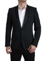 DOLCE & GABBANA BLACK WOOL SINGLE BREASTED MARTINI BLAZER