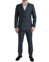 DOLCE & GABBANA BLUE 2 PIECE DOUBLE BREASTED MARTINI SUIT
