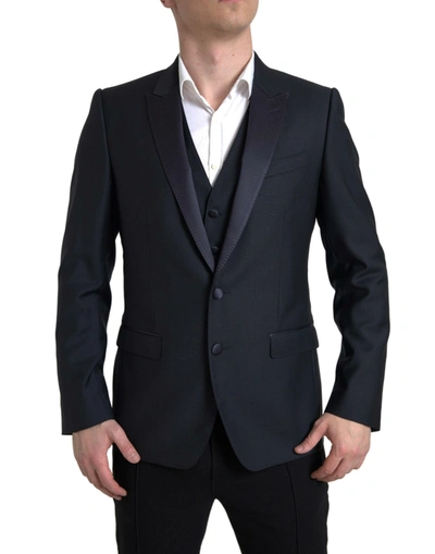 DOLCE & GABBANA BLUE 2 PIECE SINGLE BREASTED MARTINI SUIT