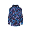 Valentino Printed Hooded Jacket In Blue