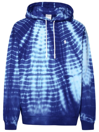 Marcelo Burlon County Of Milan Marcelo Burlon 'aop Soundwaves' Blue Cotton Sweatshirt