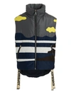 Khrisjoy Oversize Patchwork Colorblock Nylon Vest In Multicolor