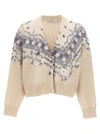 PHILOSOPHY FLORAL PRINT CARDIGAN SWEATER, CARDIGANS WHITE