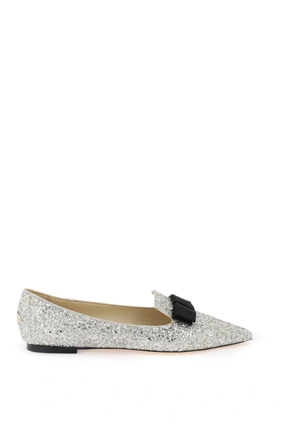 Jimmy Choo Gala Ballet Flats In Silver