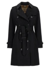 Burberry Waterloo Heritage Double-breasted Trench Coat In Black