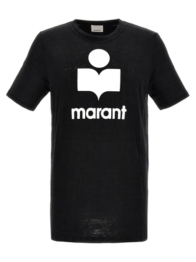 Marant Logo-print Linen T-shirt In Black