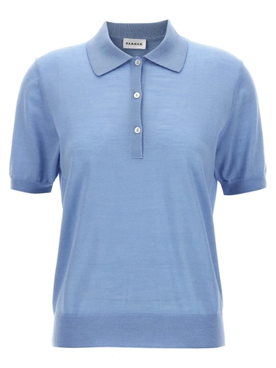P.a.r.o.s.h . Knitted Polo Shirt In Light Blue