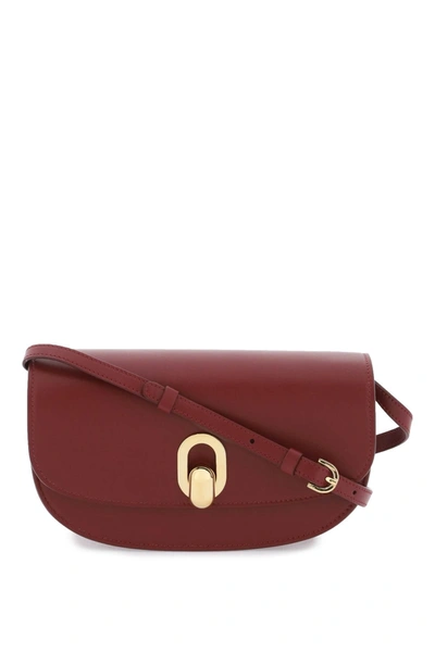 Savette The Tondo Crescent Leather Shoulder Bag In Red