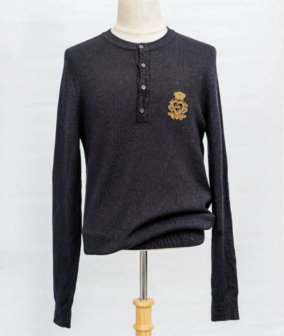 Pre-owned Dolce & Gabbana Long Sleeve Men's Top With Embroidered Detail