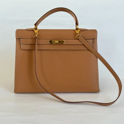 Pre-owned Hermes Hermès  Sellier Kelly 35 Gold Bag
