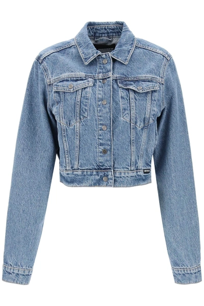 Rotate Birger Christensen Oversized Jacke Aus Baumwolldenim In Medium Blue Denim