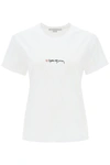 Stella Mccartney Stella Mc Cartney T Shirt With Embroidered Signature In Black