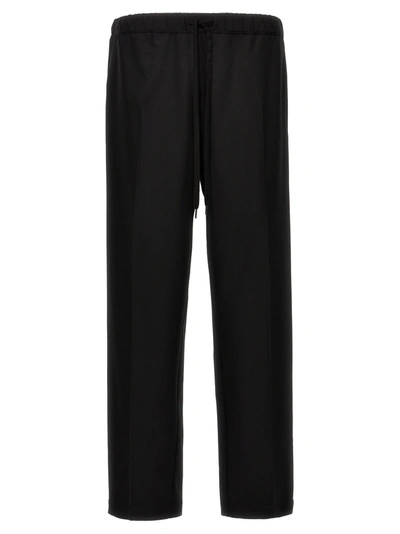 Mm6 Maison Margiela Tapered-leg Drawstring Trousers In Black