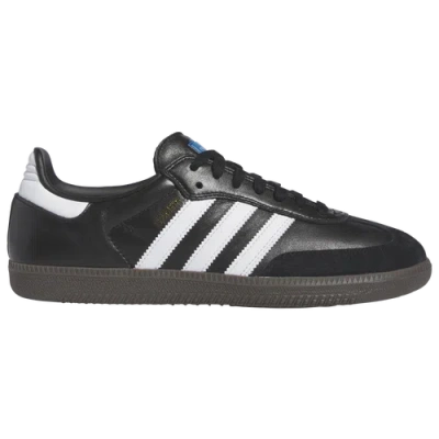 Adidas Originals Mens Black White Gum Samba Og Logo-print Leather Low-top Trainers Eur 43 / 9 Uk