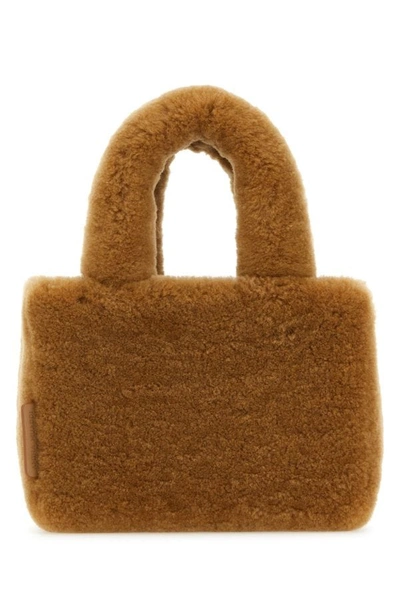 AMINA MUADDI AMINA MUADDI WOMAN CAMEL SHEARLING AMINI GIULY HANDBAG