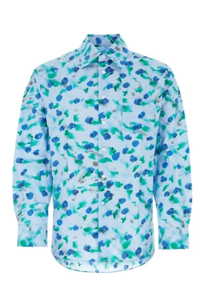 Marni Man Printed Poplin Shirt In Multicolor