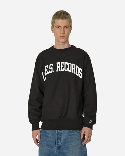 L.i.e.s. Records Varsity Crewneck Sweatshirt In Black