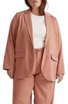 Madewell The Larsen Drapeweave Blazer In Dried Rose