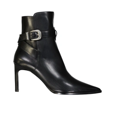 Celine Jodphur Leather Boots In Black