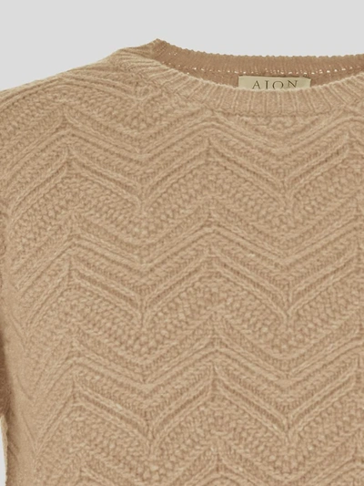 Aion Crewneck Knit Sweater In Yellow