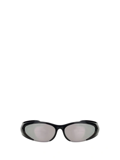 Balenciaga Rex Xpand Sunglasses In Black/mirrorsilver