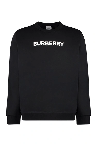 Burberry Logo Detail Cotton Sweatshirt In Black