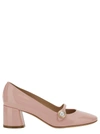 CASADEI 'EMILY' PINK POINTED PUMPS WITH PEARL DETAIL IN PATENT LEATHER WOMAN