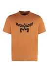 Mcm Laurel Logo Print T-shirt In Organic Cotton In Bronze
