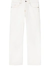 Off-white White Contrast-stitching Straight-leg Jeans In Vintage White No Color