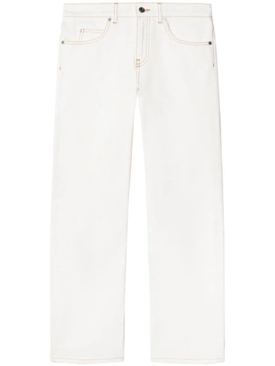 Off-white Contrast-stitching Straight-leg Jeans In Vintage White No Colour