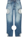 OFF-WHITE OFF-WHITE METEOR CUT-OUT STRAIGHT-LEG JEANS