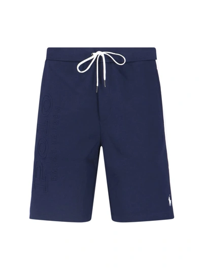 Polo Ralph Lauren Logo Sporty Shorts In Blu
