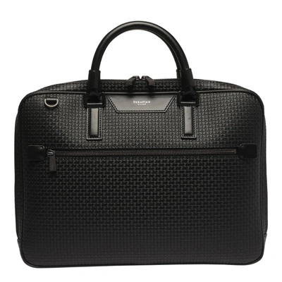 Serapian Extra Slim Business Bag In Black Black Eclip