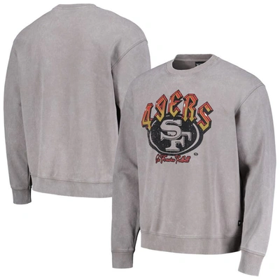 THE WILD COLLECTIVE UNISEX THE WILD COLLECTIVE GRAY SAN FRANCISCO 49ERS DISTRESSED PULLOVER SWEATSHIRT