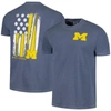 IMAGE ONE NAVY MICHIGAN WOLVERINES BASEBALL FLAG COMFORT COLORS T-SHIRT