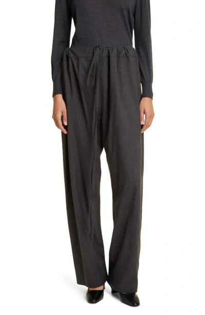 The Row Argent Oversized Silk-cotton Trousers In Dark Grey