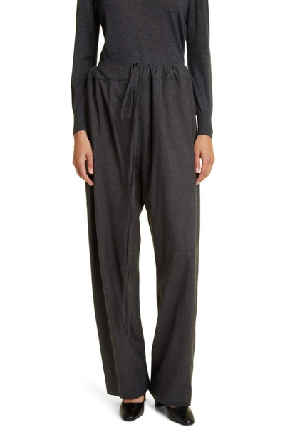 THE ROW ARGENT SILK & COTTON DRAWSTRING PANTS