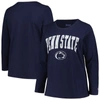 PROFILE PROFILE NAVY PENN STATE NITTANY LIONS PLUS SIZE ARCH OVER LOGO SCOOP NECK LONG SLEEVE T-SHIRT