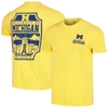 IMAGE ONE MAIZE MICHIGAN WOLVERINES CAMPUS BADGE COMFORT COLORS T-SHIRT