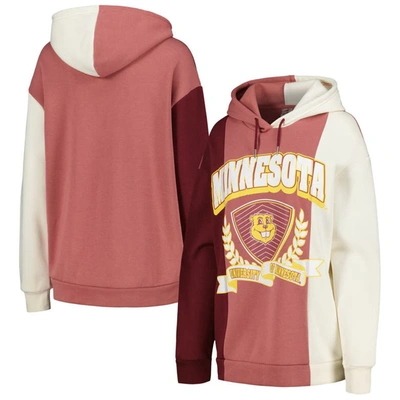 GAMEDAY COUTURE GAMEDAY COUTURE MAROON MINNESOTA GOLDEN GOPHERS HALL OF FAME COLORBLOCK PULLOVER HOODIE