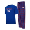 CONCEPTS SPORT CONCEPTS SPORT ROYAL/RED NEW YORK GIANTS ARCTIC T-SHIRT & PAJAMA trousers SLEEP SET