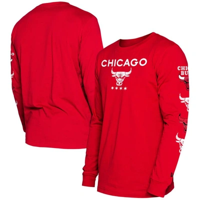 New Era Men's  Red Houston Rockets 2023/24 City Edition Long Sleeve T-shirt