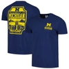 Image One Navy Michigan Wolverines Campus Badge Comfort Colors T-shirt In Navy